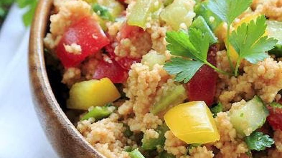 Bulgur mit Speck und kleinem Gemüse