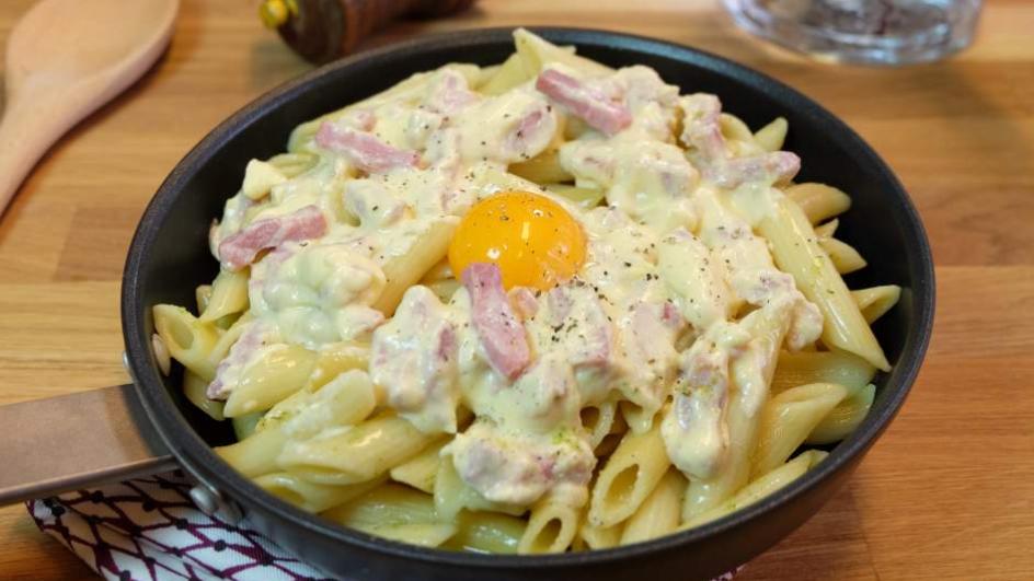 Penne mit Carbonara Bio